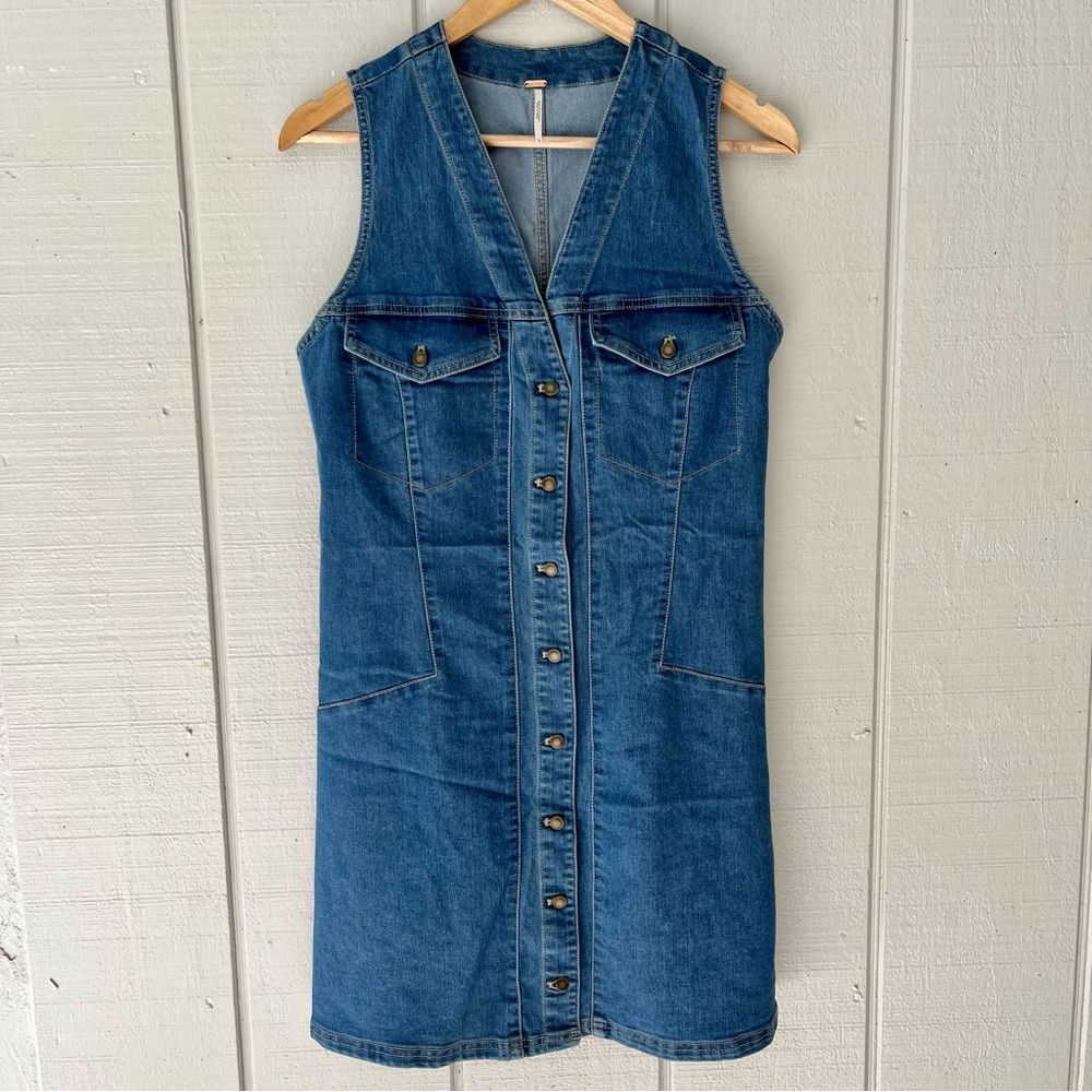 Free People Blue Denim Mini Dress